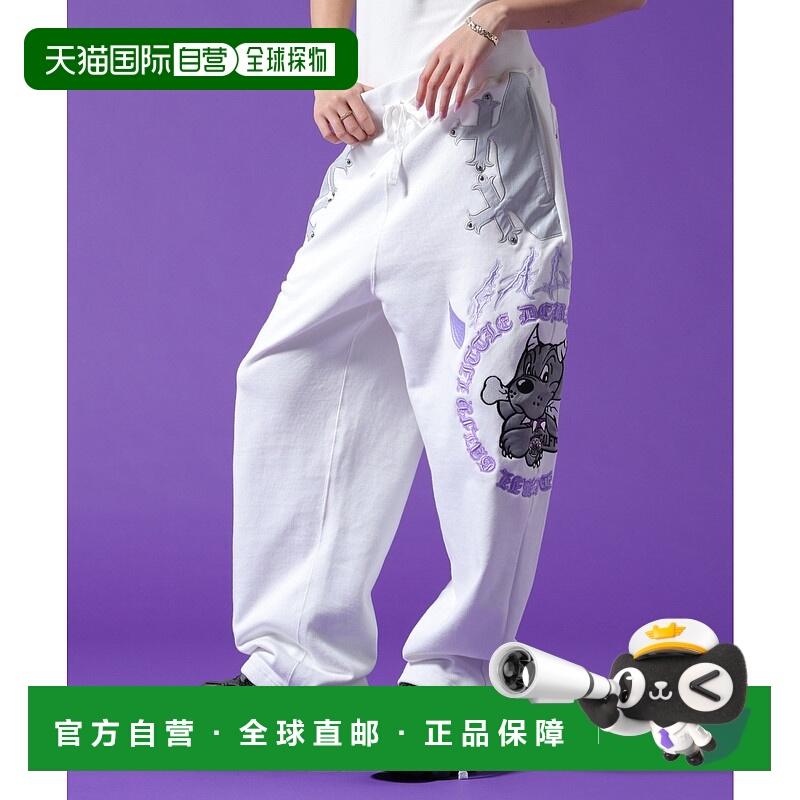 1h可退 日本直邮GALFY男女同款小恶魔刺绣宽松运动裤半拉链设计 7