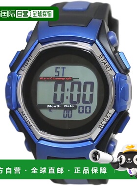 【日本直邮】CREPHA 男士数字电波太阳能手表 黑色F-63-498BK