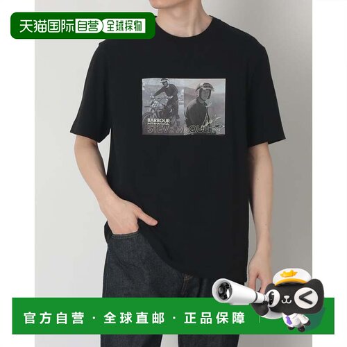 日本直邮Barbour HELLEN摄影图案短袖T恤 黑色 BK11半袖