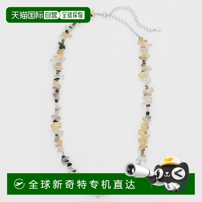 日潮跑腿Agete阿卡朵 银色多石项链 10251116018