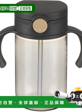 【日本直邮】Richell 防漏易清洁吸管杯 适合外出使用 黑色 320ml