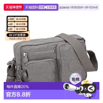 日本直邮 Kipling凯浦林单肩包大容量轻便包 KIA9Z80MO水泥灰