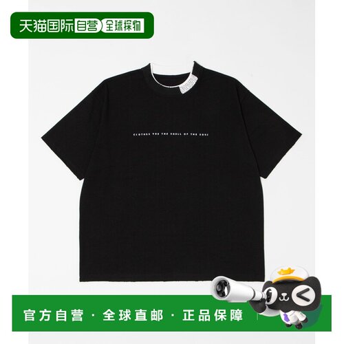 日本直邮WEGO 男女同款 纯棉半袖T恤 首层叠设计+迷你字母logo WE