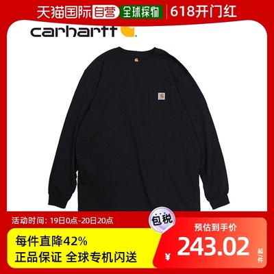 日本直邮carhartt 长袖T恤运动衬衫日常休闲服圆领K126