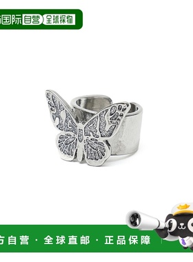 1h可退 日本直邮X-girl 女士蝴蝶logo水钻戒指 105253054018配饰