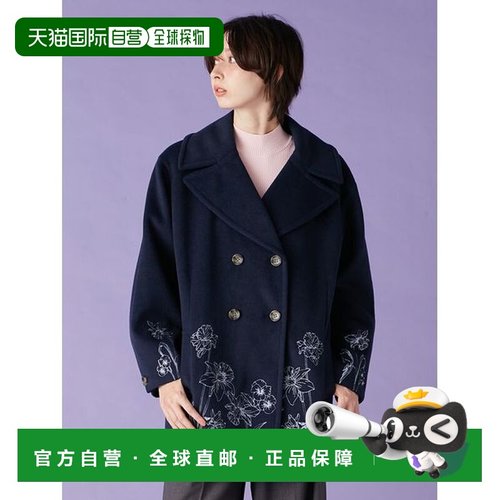 日本直邮Lily Brown 女装 刺绣宽松中长款外套 春季华美设计 LWFC