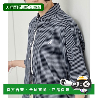 日本直邮KANGOL 男女同款刺绣LOGO常规款短袖衬衫  sh1463