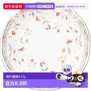 【日本直邮】Noritake 盘子 花更纱 直径21cm高2cm 骨瓷瓷器