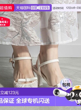 日本直邮Randa 透明蝴蝶结带高跟鞋 RA041BW016051 黑色单鞋