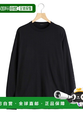 1h可退 日本直邮COMOLI 男女同款 全棉羊绒 长袖T恤 左右文字印花
