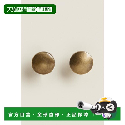 日本直邮Round Brass Door Knob Set of 2 门把手