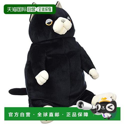 【日本直邮】SHINADA GLOBAL软萌小猫毛绒公仔 黑/白L MONE-0350K
