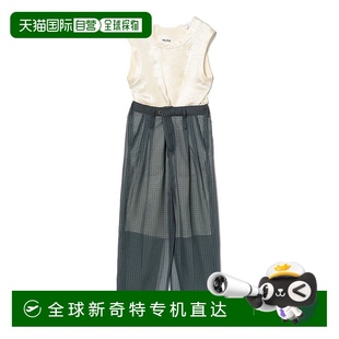 女士千鳥格紋吊帶裙與闊腿褲 1h可退 日本直郵MUL PLA 拼接連衣裙
