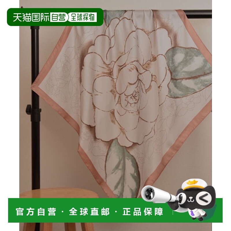 1h可退 日本直邮resonance 女装 水彩风绢感多用方巾 海报印花设