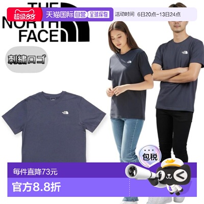 日本直邮The North Face T恤短袖刺绣logo圆领男女士M码EVOLUTION