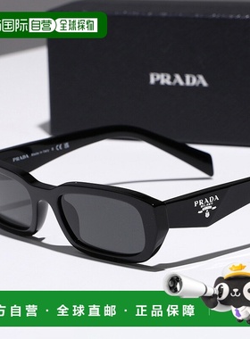 日本直邮PRADA SPR B06 女士方形全框太阳镜带标志16K-08Z/黑色