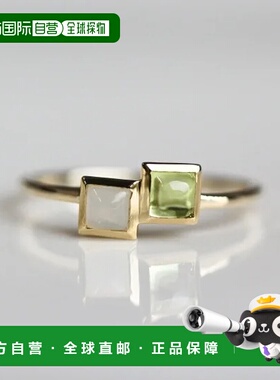 1h可退 日本直邮cui-cui 10K黄金黄佩里多特与月光石戒指 755479