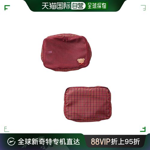 日本直邮日潮 familiar 可爱格纹便携小物品收纳小包