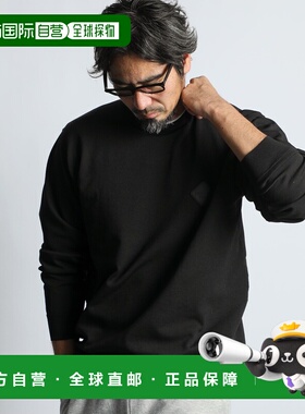 日本直邮DUFFER 男装 黑色标签提花logo圆领针织衫 167910 KN281