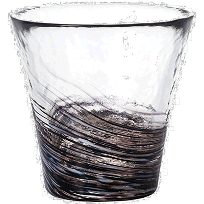 【日本直邮】ADERIA12色津轻玻璃杯260ml墨黑色日本制 F-71456