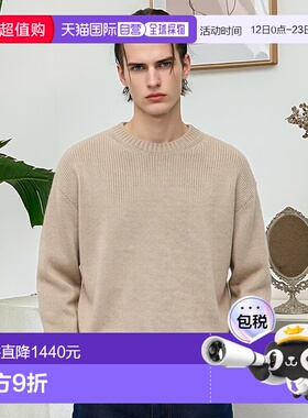 1h可退 日本直邮GALERIE VIE男装宽松版型精纺羊毛圆领套头衫 210