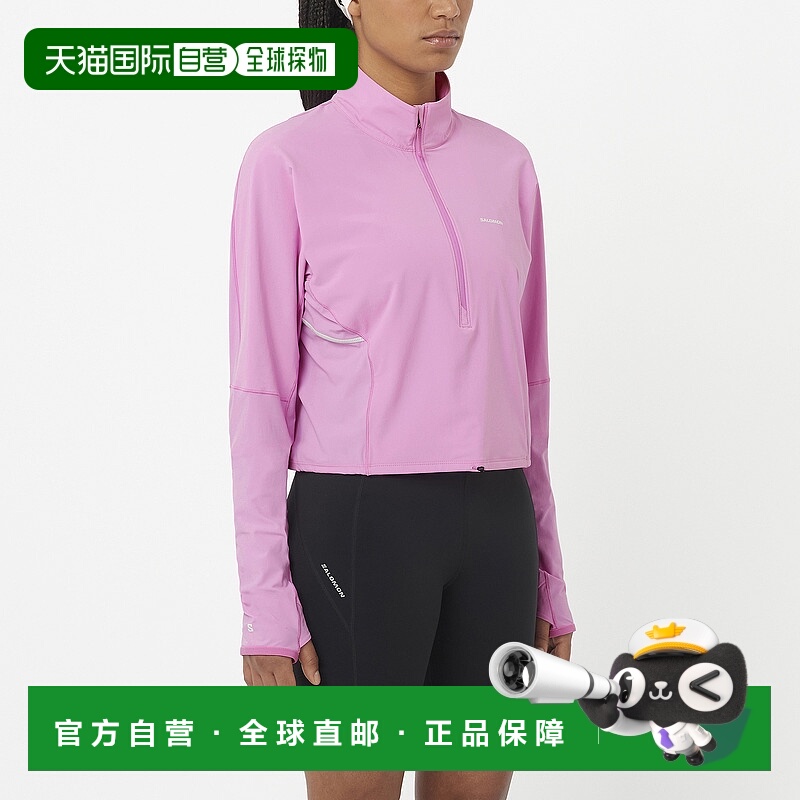 日本直邮SALOMON SENSE AERO HYBRID CROPPED 女性半拉链中层夹克