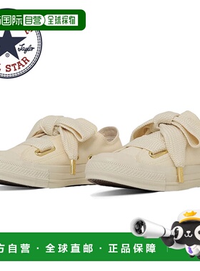 日本直邮Converse All Star 白色低帮女鞋蝴蝶结系带可爱精致少女