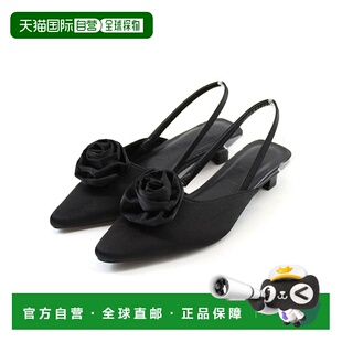 1h可退 日本直邮Vivian 女士玫瑰花装饰尖头后挂高跟鞋 V3082AL