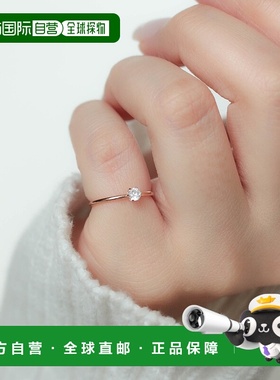 1h可退 日本直邮ebine女士316L不锈钢简约锆石小指戒指 ocpg