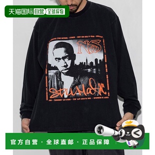 STORE 男士 档案灵感 1h可退 T恤 Nas印花长袖 宽 日本直邮FREAK