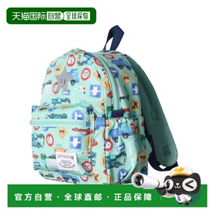 日本直邮Kids Foret 恐龙与工作车印花 防水 儿童卡通 双肩包 B81