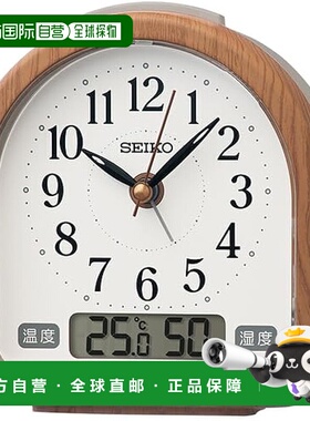 【日本直邮】Seiko精工 闹钟 棕色木纹 112×108×55mm KR523B