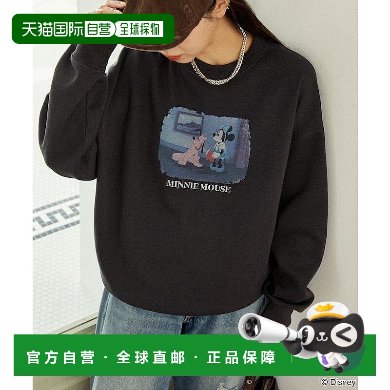 1h可退 日本直邮PUBLUX 女装 复古风Minnie Mouse米妮图案圆领卫