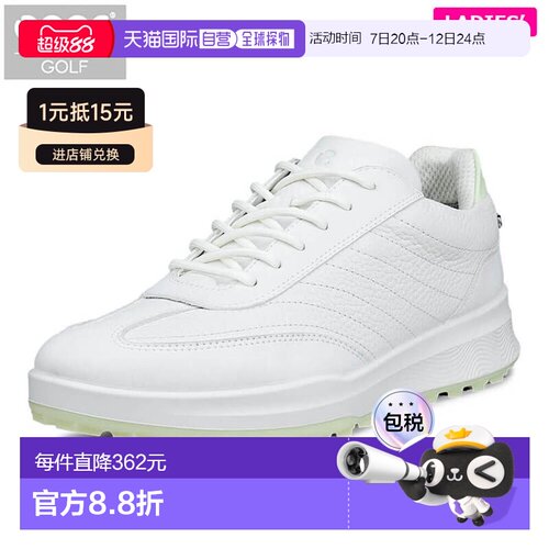日本直邮ECCO 女士 Street Vibe 高尔夫球鞋115303 61606SHDOW 白