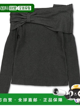 日本直邮SPINNS 女装 宽松设计 荷叶边露肩针织衫 半透明丝带点缀