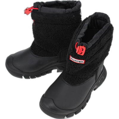 日本直邮Hunter 儿童 Little Wanderer 夏尔巴雪地靴黑色 K Litte