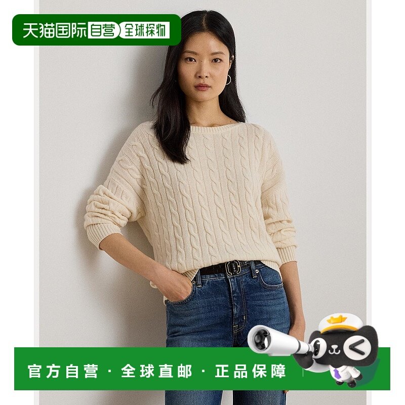 1h可退 日本直邮LAUREN RALPH LAUREN 女装 羊毛羊绒 编织圆领毛