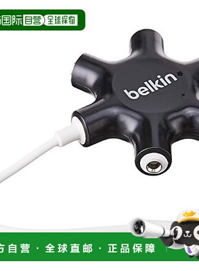 【日本直邮】Belkin贝尔金耳机多耳机分线器黑色小巧方便易携带