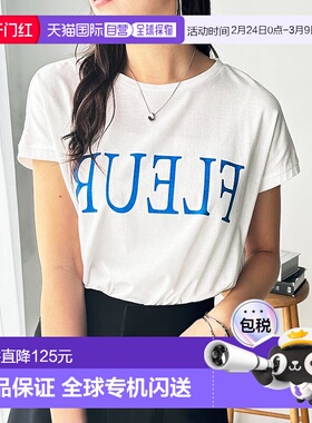 日本直邮GeeRA 法式袖印花 logo T 恤 [R04609EW12831]