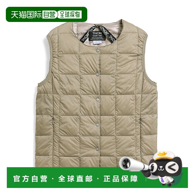 日本直邮TAION 圆领纽扣内衬羽绒背心 TAION-W004