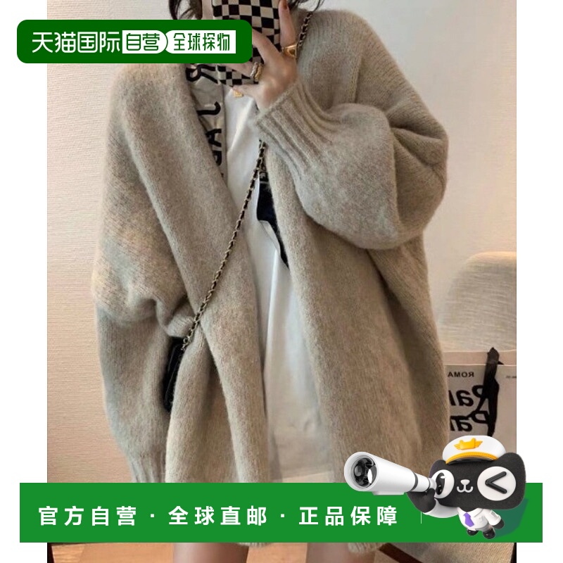 1h可退 日本直邮roomy 女装 宽松长款针织开衫 半袖披肩设计 1258