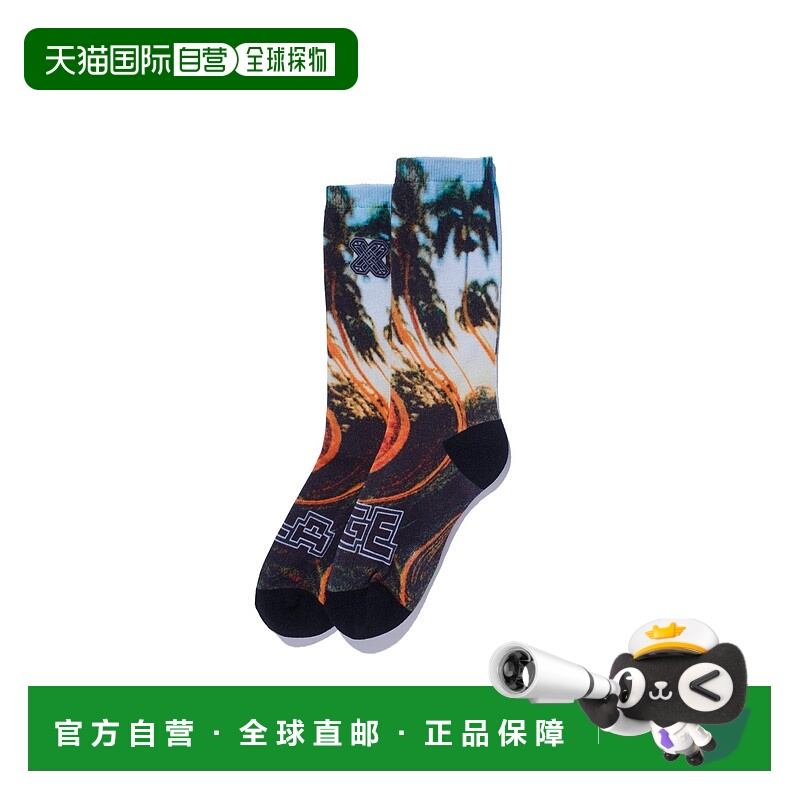 1h可退 日本直邮XLARGE男女同款棕榈树图案袜子 双面设计 1012540