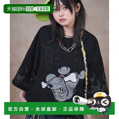 日本直邮GALFY 男女同款 闪光火焰T恤 162037
