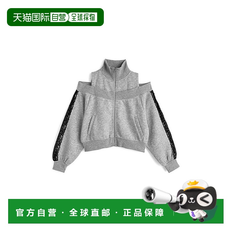 日本直邮日潮 GRL叠穿风蕾丝拉链露肩卫衣ru1391