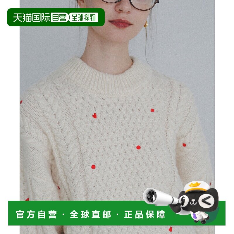 1h可退 日本直邮Sonny Label 女装宽松刺绣全棉感针织衫 半高领设