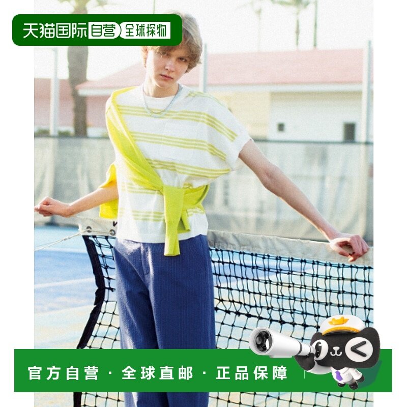 1h可退 日本直邮HUMAN WOMAN 女士条纹图案短袖T恤 0775170502