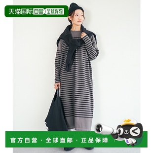 Hous 连衣裙女士裁剪缝制Woody 日本直邮SOLAMONAT 巴斯克条纹长款