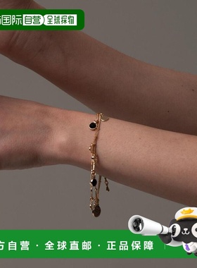 日本直邮Te chichi 女士经典双层手链 镂空硬币设计 可调节长度 2