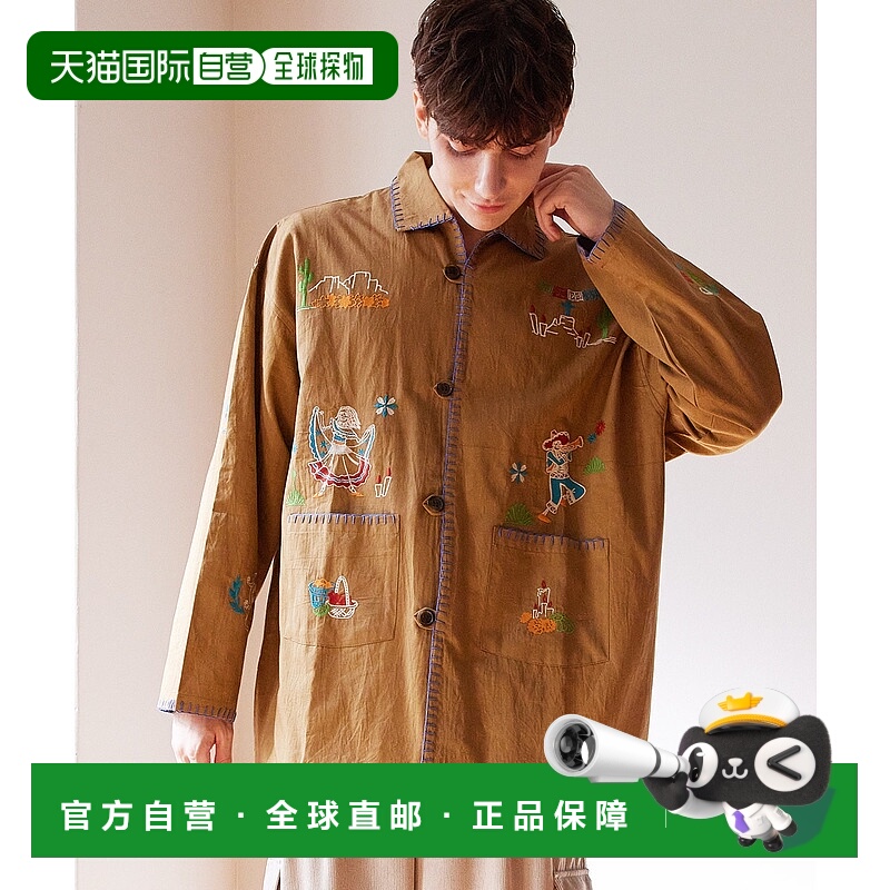 1h可退 日本直邮CAYHANE男女同款宽松刺绣棉质衬衫 IDS5306