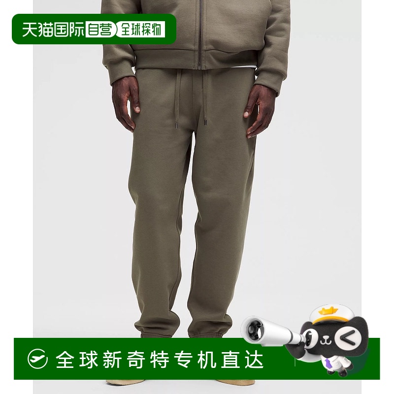 1h可退 日潮跑腿Lululemon露露乐蒙 运动抓绒慢跑长裤 Army Green